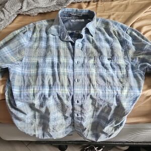 Tommy Bahama Light Blue Plaid Casual Shirt